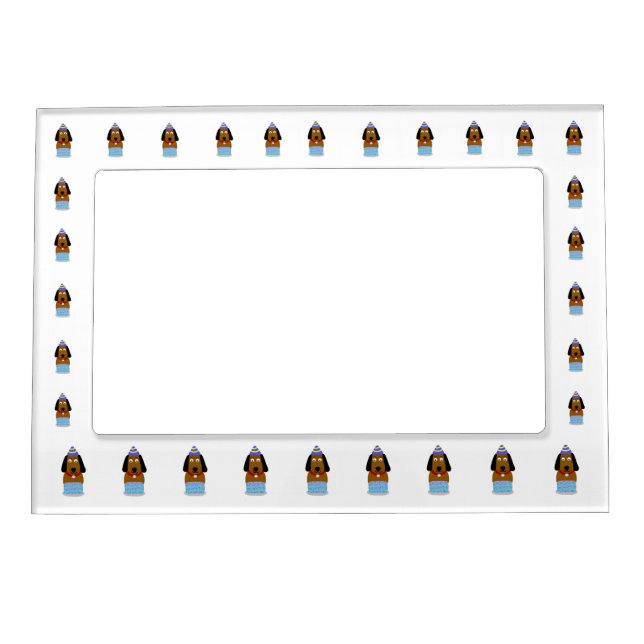 Happy Birthday Pup Magnetic Photo Frame (Front)