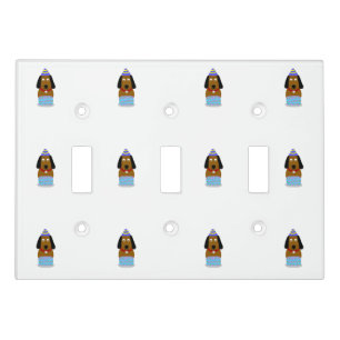 Happy Birthday Pup Triple Light Switch Cover