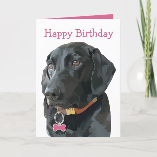 Happy Birthday Puppy Dog Black Labrador Retriever Card