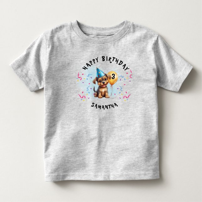Happy Birthday Puppy Party  Toddler T-shirt (Front)