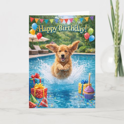 Happy Birthday Puppy Plunge Pool Party 