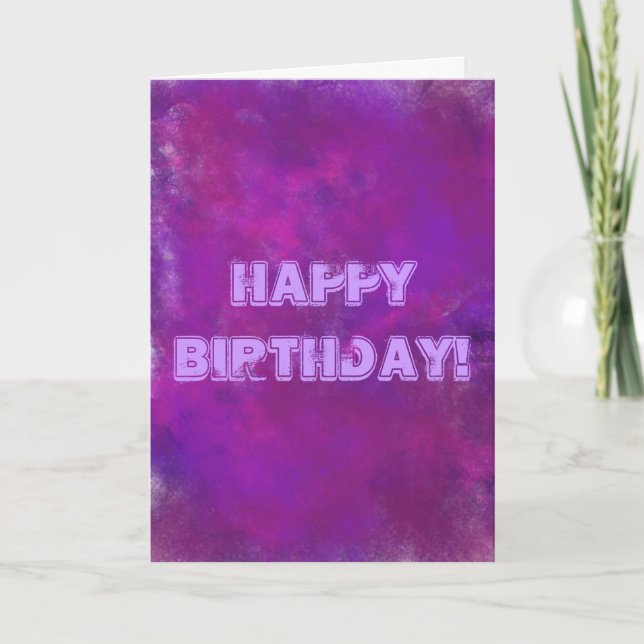 Happy Birthday Purple Abstract Texture Card (Front)