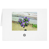 Happy Birthday Purple Flowers Stairs Card (Back Horizontal)