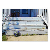 Happy Birthday Purple Flowers Stairs Card (Front Horizontal)