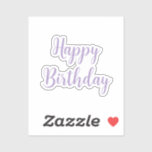 Happy Birthday Purple Lavender Custom Color Classy Sticker