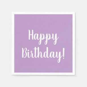 Happy Birthday Purple Lilac Birthday Party Napkins