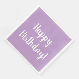 Happy Birthday Purple Lilac Birthday Party Paper Dinner Napkins
