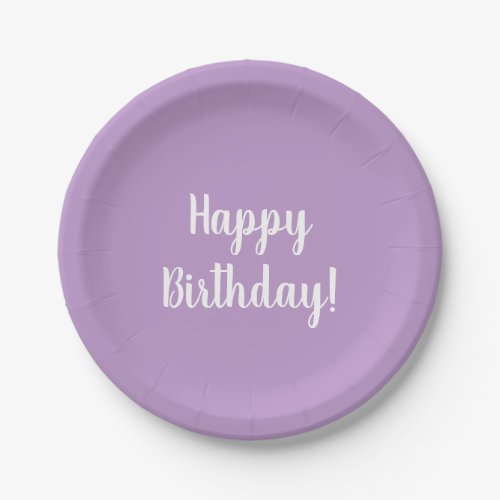 Happy Birthday Purple Lilac Birthday Party Paper Plates