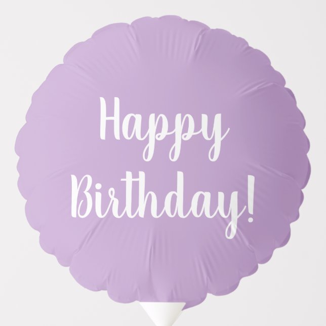Happy Birthday Purple Lilac Typography Balloon (Front)