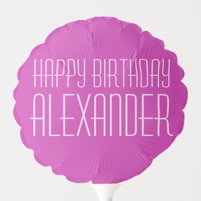 Happy Birthday Purple Personalized Balloon (Front)
