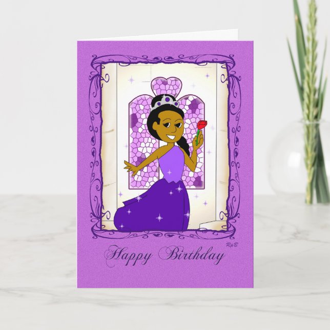 Happy Birthday: Purple Princess Card (Front)