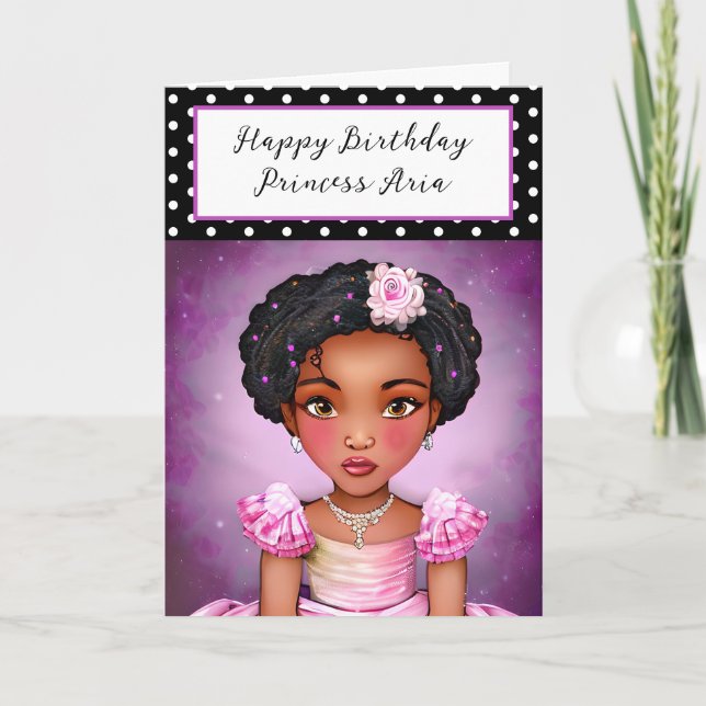 Happy Birthday | Purple Princess Personalized Card (Front)