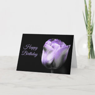 Happy Birthday Purple Tulip *customize* Card