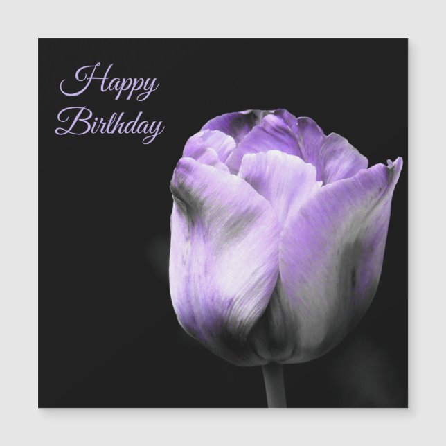 Happy Birthday Purple Tulip *customize-personalize (Front)