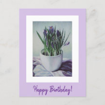 Happy Birthday purple vintage flowers fine art Po