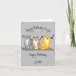 Happy Birthday Purrrfect Sister Ever Cute Cats Card<br><div class="desc">Happy Birthday Purrrfect Sister Ever Cute Cats and kittens</div>