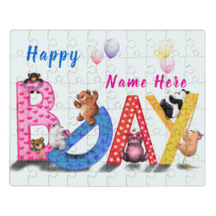 Happy Birthday Puzzle Baby Bears Party