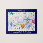 Happy Birthday Puzzle (Personalize)<br><div class="desc">The holidays,  special days and seasons of our lives help us mark and track the passage of time,  collecting memories as we share traditions,  time,  food,  music,  gifts,  and greeting cards with each other. Celebrate someone's special day,  their birthday! (Customize this puzzle with your message.)</div>