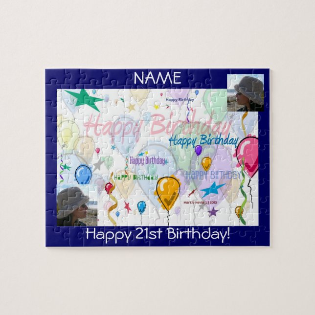 Happy Birthday Puzzle (Personalize w/Photos) (Horizontal)