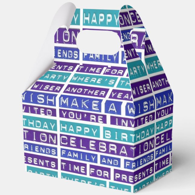Happy Birthday Quote Favor Gift Boxes (Front)