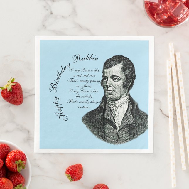 Happy Birthday Rabbie - Robert Burns Paper Dinner Napkins (Insitu)