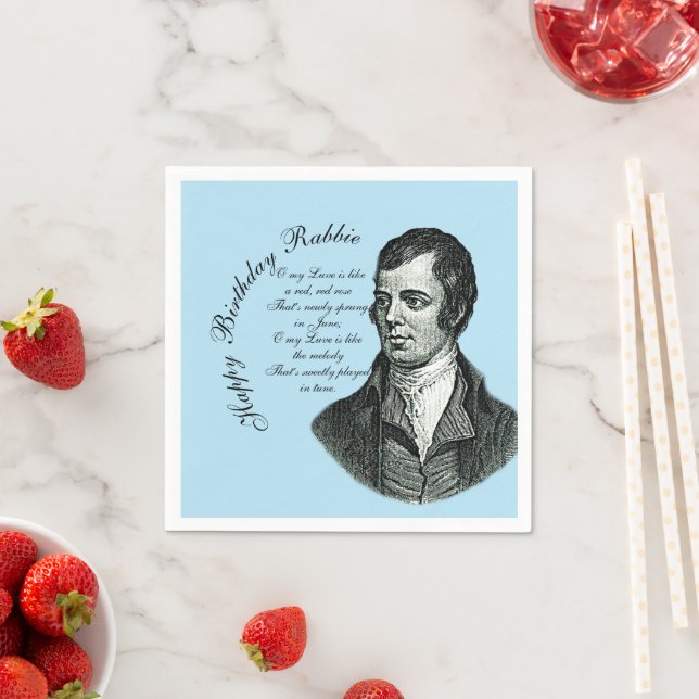 Happy Birthday Rabbie - Robert Burns Small Napkins (Insitu)