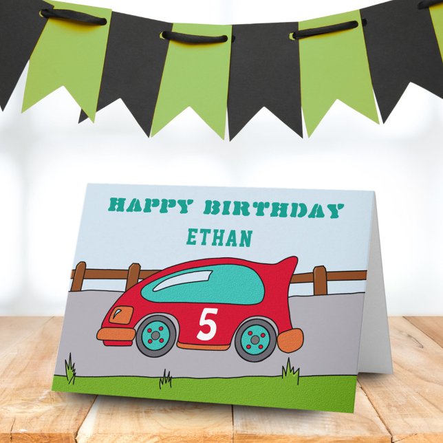 Happy Birthday Racing Car Card (Creator Uploaded)