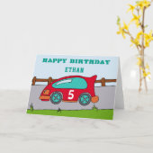 Happy Birthday Racing Car Card | Zazzle