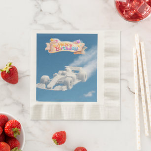 Happy birthday racing car cloud egg crew coin lunc napkins