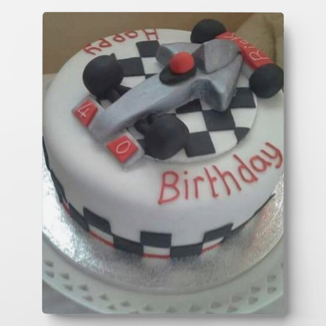 happy birthday racing car plaque (Front)