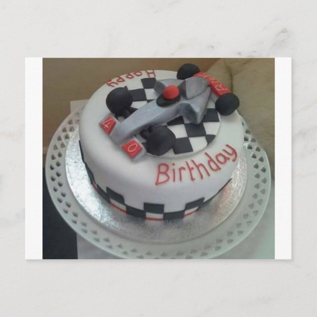 happy birthday racing car postcard (Front)