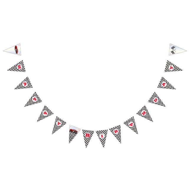 Happy Birthday Racing Checkered Flag Bunting (All)