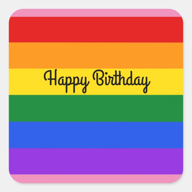 Happy Birthday Rainbow #1 Stickers (Front)