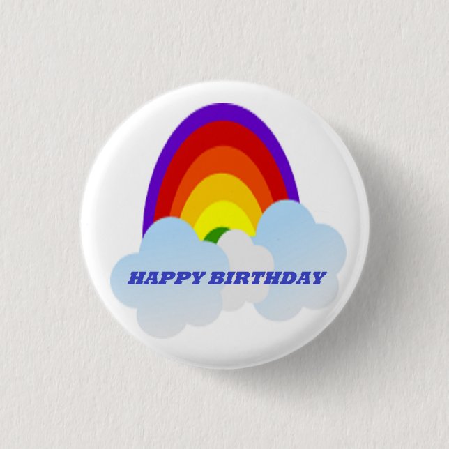 "HAPPY BIRTHDAY" RAINBOW BUTTON (Front)