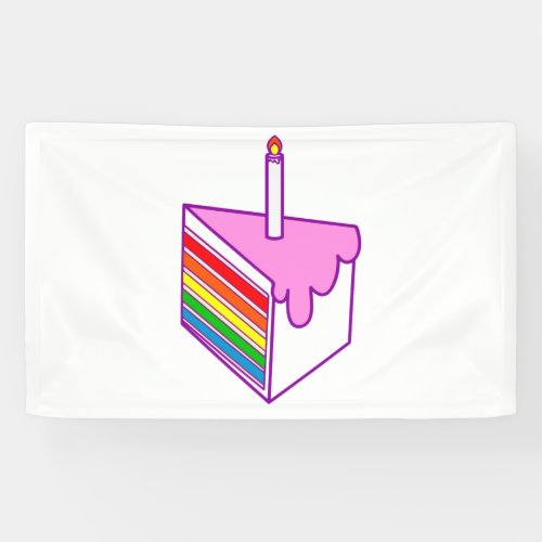 happy birthday rainbow cake banner