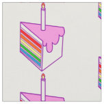 happy birthday rainbow cake fabric