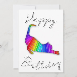 Happy Birthday Rainbow Cat Holiday Card
