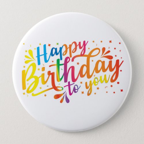 Happy Birthday _ rainbow colors Birthday  Button