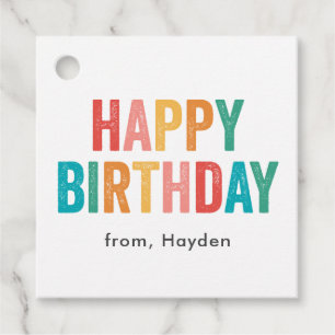 Happy Birthday Rainbow Favor Tags