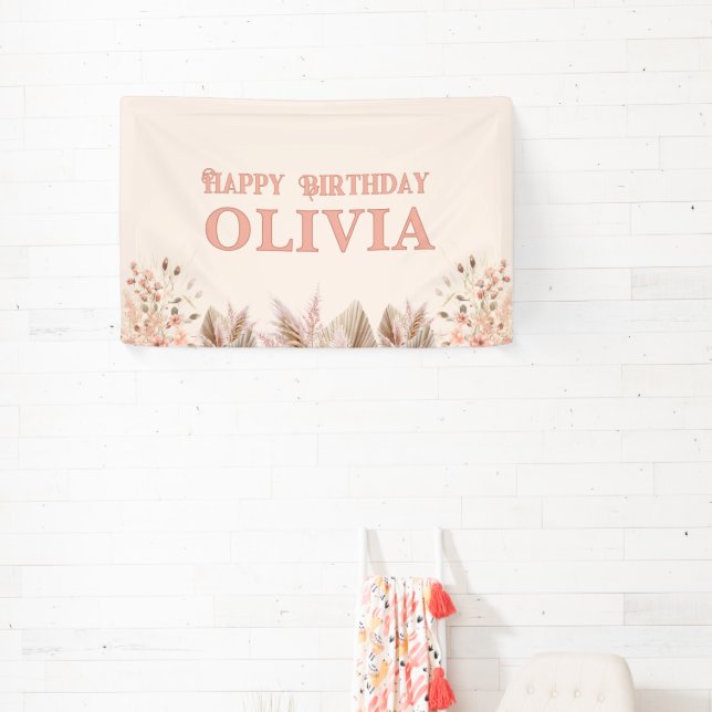 Happy Birthday Rainbow Girl Banner (Insitu)