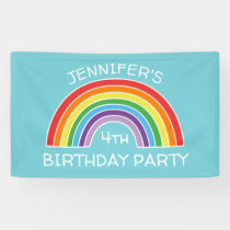 Happy Birthday Rainbow Girls Party Personalized Banner