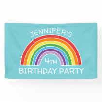 Happy Birthday Rainbow Girls Party Personalized Banner