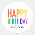 Happy Birthday Rainbow Order Customizable Stickers at Zazzle