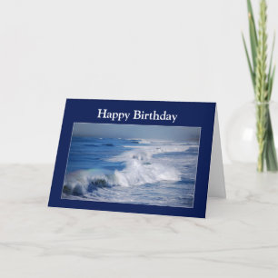 Happy Birthday Rainbow Over the Ocean Waves Card