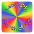 Happy Birthday Rainbow Stickers Template
