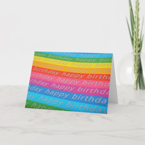 Happy Birthday Rainbow Stripes Birthday Card