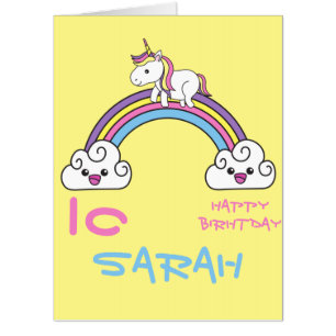Happy Birthday, Rainbow Unicorn Custom Card