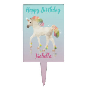 Happy Birthday Rainbow Unicorn Name - Cakepick