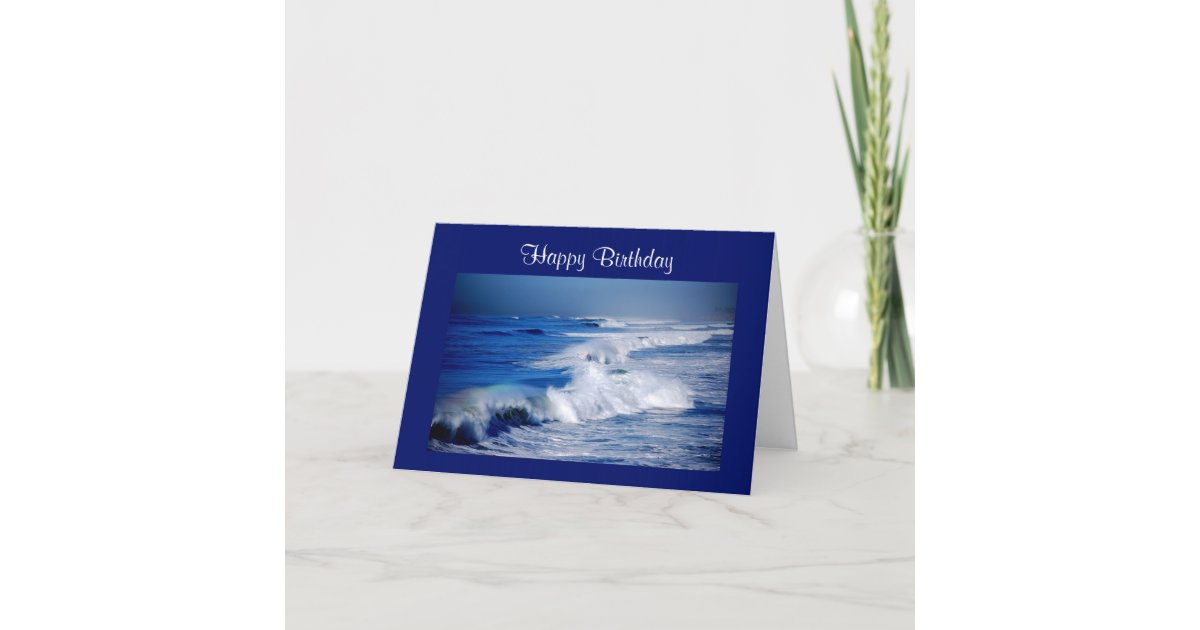 Happy Birthday Rainbows Over Ocean Waves Card | Zazzle