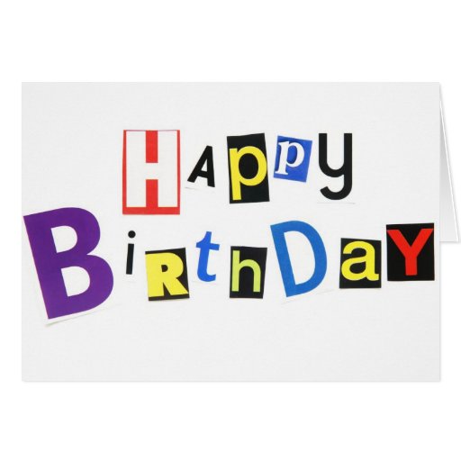 Happy Birthday Ransom Note Style Card | Zazzle